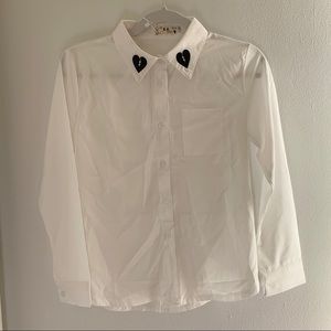 white shirt with heartbreak print